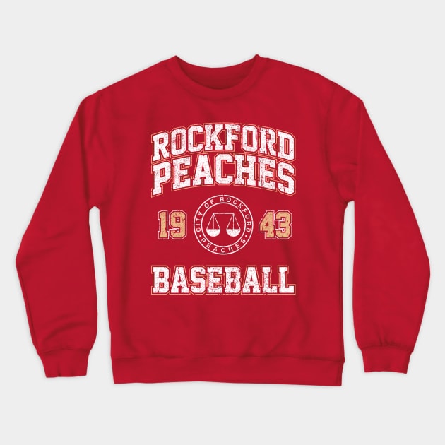 Rockford Peaches Baseball Crewneck Sweatshirt by huckblade